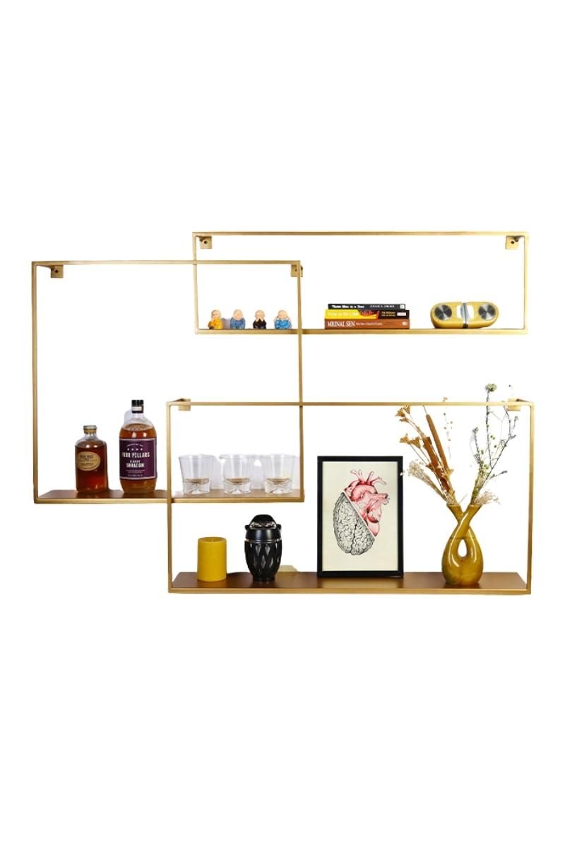 Gold Wafting Shelves Set Of 3 - Large Set